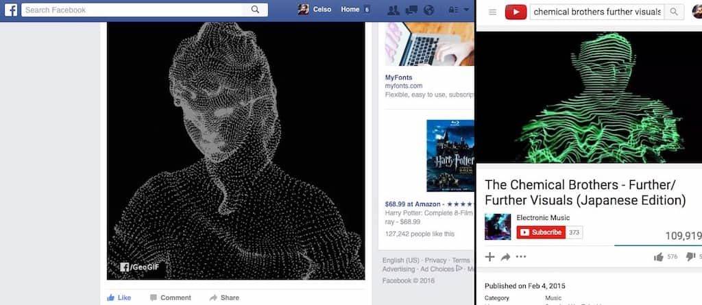 O vídeo da música Another World lembra ainda mais o gif com a experiência de percepção