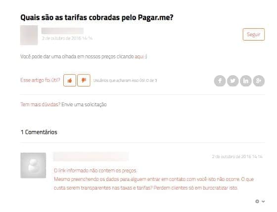 Outro comentário em site de gateway de pagamento