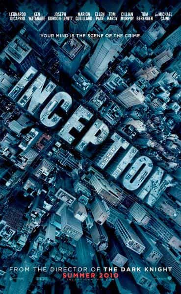 Cartaz do filme A Origem (Inception), com foto aérea do brasileiro Cássio Vasconcellos