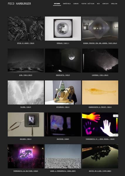 Site com grid de 12 imagens (3x4) diversas